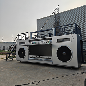 Radio rétro turquoise nostalgique style kiosque-boombox avec <span class=keywords><strong>antenne</strong></span> pour parcs à thème, événements, food trucks, services de restauration rapide, résistant à la rouille - Product Image 5
