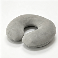 Bantal Leher Bentuk U Custom Grosir, Bantal Penyangga Leher Ergonomis Busa Memori untuk Istirahat Perjalanan Pesawat Mobil