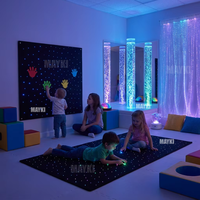 Cortinas de Fibra Óptica LED con Iluminación Sensorial Táctil, Regulación Visual Calmante, Tapetes Interactivos de Fibra Óptica con Efecto de Cielo Estrellado
