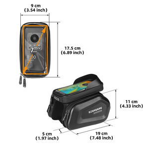 7 Inch Waterproof Hard Shell Bicycle Front Frame Bag with Touch Screen Top for Cellphone Bike Tube Hanging <b>Cycling</b> Storage Bag - Product Image 4