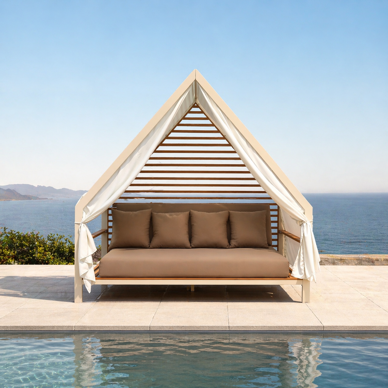 Luxury Hotel Outdoor Rattan Garden Bed
