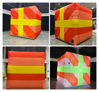 Boîte cadeau gonflable géante personnalisée pour Noël, imperméable, durable, avec lumières LED, boîte cadeau gonflable pour fête d'anniversaire/décoration de Noël