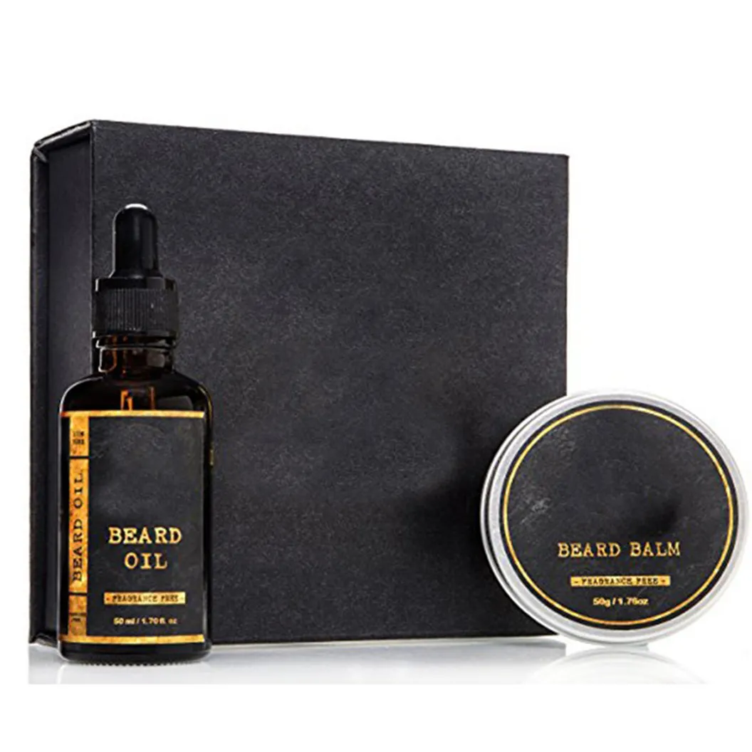 Grooming Co. Beard Oil Beard Balm Bundle for Menナチュラルオーガニックビアードグロースキットは、ひげの口ひげを和らげ、柔らかくし、保湿します