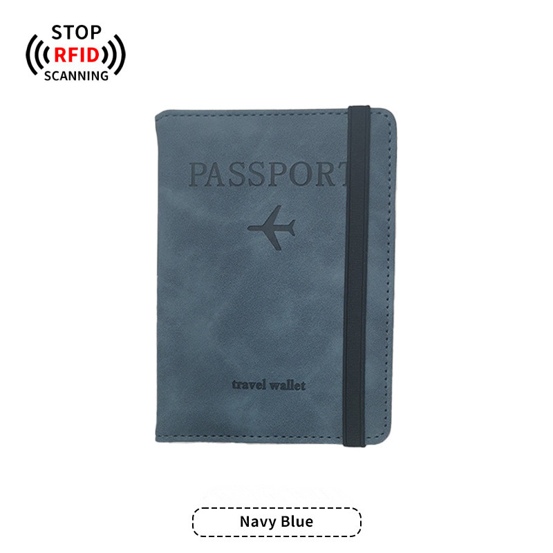Strap Passport Cover Navy Blue
