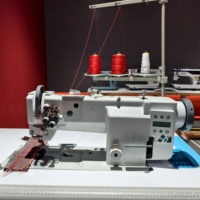 Machine à coudre industrielle JUKKY à double aiguille, triple synchronisation, pied entraîneur, point noué, grand crochet, usage intensif