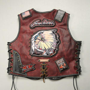 خمر الخامس الجلود سترة السائق الأصلي سترة البانك روك للرجال - Product Image 2