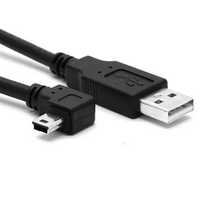 Cable de Carga y Transferencia de Datos USB 2.0 con Interfaz en Forma de T Mini 5P, Revestimiento de PVC, Blindaje Trenzado, Conectores Niquelados/Dorados para MP4