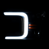 Feux de jour à LED (DRL) pour F-150 2018-2020 avec clignotants séquentiels 6000K Plug & Play, boîtier avant noir, coins ambrés