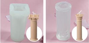 مصنع الجملة 3D الروماني العمود غير عصا DIY شمعة قوالب قابلة لإعادة الاستخدام قالب من السيليكون - Product Image 4