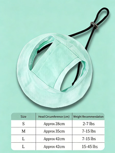 Chapeau d'été pour animaux de compagnie, mignon, dessin animé, protection UV, respirant, en polyester, couvre-chef d'extérieur avec ouvertures pour les oreilles pour chats - Product Image 4