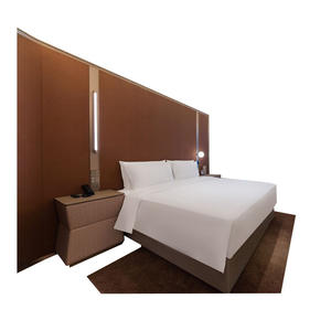 Custom Budget-Friendly Modern 3-5 <b>Star</b> Hotel Apartment Hospitality Furniture Twin Bedroom Set <b>Wooden</b> Panel Bed Frame Headboard - Product Image 5