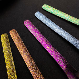 Cuchara de Sopa de Titanio Puro con Textura Martillada, Forma de Lingote, Patrón de Flor de Hielo Cristalizado, Acabado Oxidado, Versión Coloreada - Product Image 4