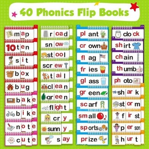 Phonics Word Family Flip <b>Books</b> 40 Pack Spelling Practice For Kids 3-6 Years Early Learning <b>Educational</b> Activity <b>Book</b> Set - Product Image 4