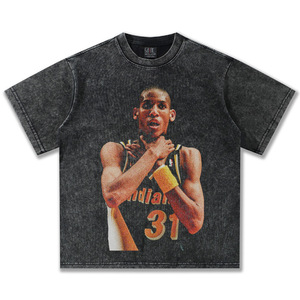 Mùa Xuân Mùa Hè Bộ Sưu Tập Reggie Asphyxiation Phong Cách Cổ Điển Trực Tiếp Tiêm Nặng 250Gram Cotton Nhỏ Cổ Áo Ngắn Người Đàn Ông T-Shirt - Product Image 1