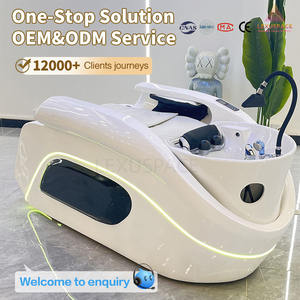 หัวเตียงแชมพูสปาแบบญี่ปุ่นพร้อมอ่างเซรามิกขนาดใหญ่ทนทานและมีสไตล์สำหรับร้านทำผมและเล็บหรือโรงแรม - Product Image 1