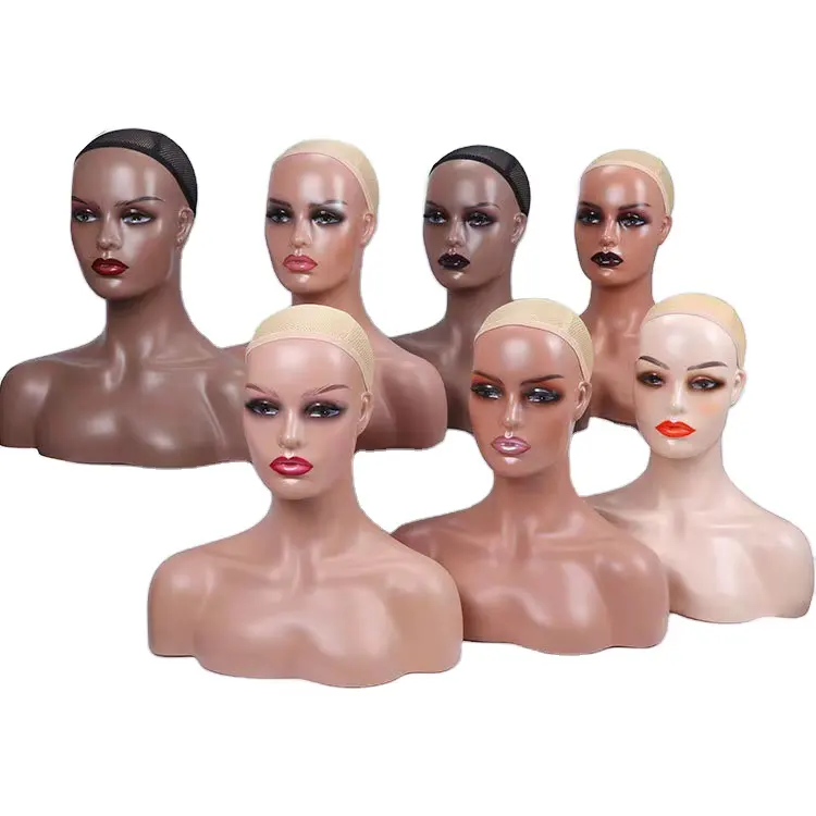Cheap Mannequin Head Without Shoulders Female Head Model Manikin Mannequin Wig Scarf Glasses Hat Cap Display Stand
