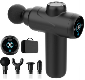 Mini pistola de masaje de tejido profundo, potente pistola masajeadora muscular de percusión con 4 accesorios, masajeador de mano deportivo compacto
