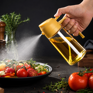 Dispensador de Aceite y Especias 2 en 1 para Camping, Recipiente de Vidrio Calentable e Impermeable de 16oz para Cocina, Barbacoa y Ensaladas - Product Image 2