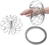 Cercle en acier inoxydable Bras magique Anneau de flux Bracelet magique Jouet fluide Ressort en acier Bracelet Spinner Anneau