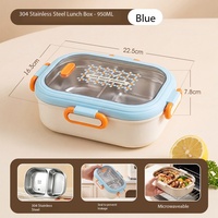 Boîte à lunch en acier inoxydable de qualité alimentaire à compartiments, grande capacité, compatible micro-ondes, facile à nettoyer, idéale pour la préparation des repas scolaires – Meilleure vente