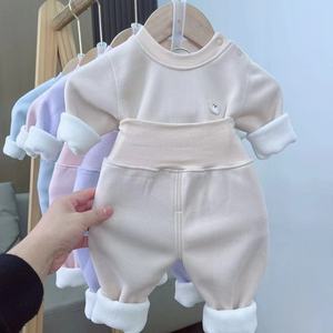 Conjunto <span class=keywords><strong>de</strong></span> <span class=keywords><strong>2</strong></span> Piezas para Bebé, Clase A, Sin Costuras, Otoño Invierno, Recién Nacido, Cintura Alta, Protección Abdominal, Ropa Suave para Bebé, Agradable al Tacto, Cálido y Cómodo - Product Image 1