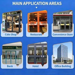 <span class=keywords><strong>Porte</strong></span> en aluminium de style américain moderne, commerciale, KFC, <span class=keywords><strong>vitrée</strong></span>, <span class=keywords><strong>blanche</strong></span>, battante, coupe-vent, pour l'extérieur, devanture de magasin, appartement - Product Image 3