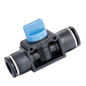 Connecteur pneumatique trachéal à trois voies prise rapide HVFF vanne de contrôle de débit manuelle avec raccords en plastique à commande manuelle - Product Image 1