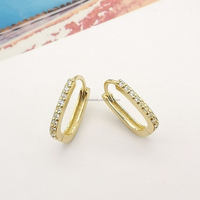 Anting-anting Huggie Hoop Emas Asli 14K Hammer Hot Selling, Perhiasan Mewah dengan Berlian Alami, Gaya Trendy, Cocok untuk Pesta, Hadiah, 9.4MM