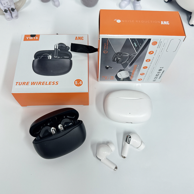 YW15 Headphones Earphones Ture Wireless Noise Cancelling Wireless Earbuds Smart Touch LCD Screen Headphones V5.4 TWS