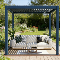 Gazebo de plage en aluminium avec éclairage LED - Structure extérieure durable, imperméable, résistante au vent, anti-UV, écologique, résistante aux rongeurs et à la décomposition