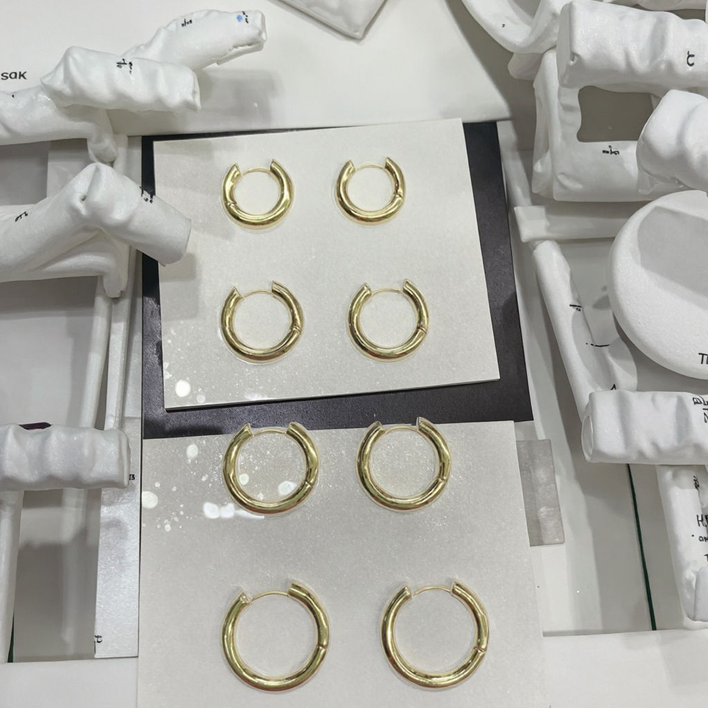 18k Gold Plated Huggie Hoop 13mm Sleeper Earrings Non-allergenic AUS - Foto 5