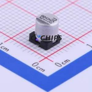 Condensador Electrolítico de Aluminio SMD VEU100M1VTR-0506, D5xL5.7mm 10uF 20% 35V 5mm - Product Image 1