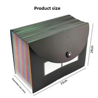 Porte-documents de bureau en PP, avec élastique, à rabat, multi-compartiments, format A4, classeur accordéon coloré, 25 fentes