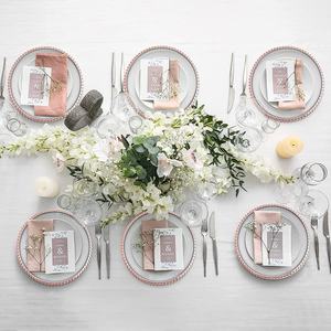 Wholesale Reusable Plastic Plates Hard Plastic Wedding Party Decoration PS Round Charger Plates - Product Image 5