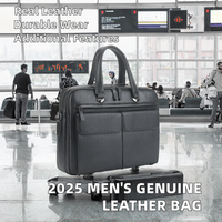 Rub International – Porte-documents rigide en cuir véritable pour homme, sacoche horizontale pour ordinateur en cuir de vachette, résistante à l'usure, avec fermeture éclair