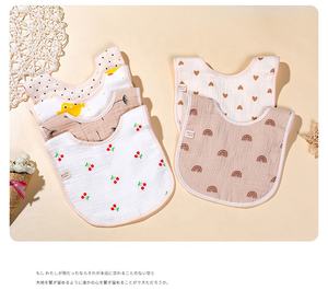 Bavoir en forme <span class=keywords><strong>de</strong></span> U pour bébé, produits pour enfants, bavoir en coton, serviette <span class=keywords><strong>de</strong></span> salive pour bébé, vente en gros, gaze à Six couches, motifs d'impression personnalisés - Product Image 6