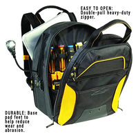 Sac à outils Durable de grande capacité, 33 poches, sac à dos d'outils pour électricien, sac de rangement d'outils