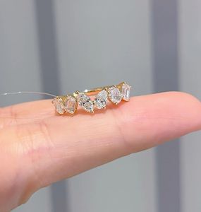 Xinfly Custom 18K Fancy Shape Lab Diamond Ring Gold <b>Hall</b> Eternity Engagement Ring Wedding Lab Grown Diamond Ring for Women - Product Image 3