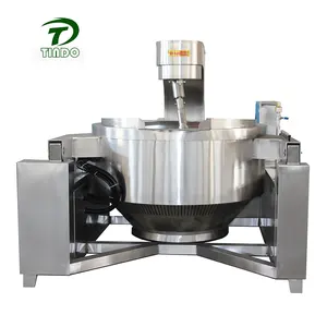 Industrial Automatic Tilting Planetary Gas Electric Food Cooking Mixer Machine Sauce Jacketed Kettle Cooking Pot With Mixer