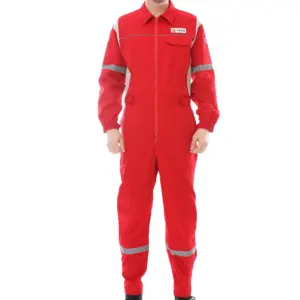野外工作工作服耐热防火防静电阻燃男士套装红色安全工装高品质