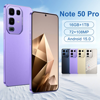 Smartphone Note 50 Pro 5G Baterai 7000mAh Android 15 Layar HD OLED 90Hz CPU Deca Core 16GB+1TB Penyimpanan LTE/CDMA Dual SIM 108MP