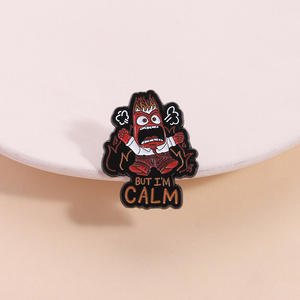 Pin de Esmalte 'Pero Soy Tranquilo', Broche de Metal Fundido con Acabado en Níquel Negro, Diseño de Anime de Fantasía, para Joyería, Regalo, Accesorios de Ropa - Product Image 2