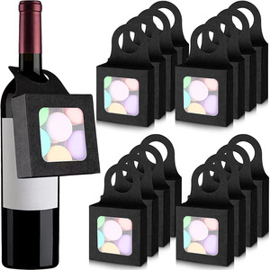 Boîtes pliables en papier kraft pour bonbons et biscuits, emballage de boîtes à vin avec fenêtre transparente - Product Image 3