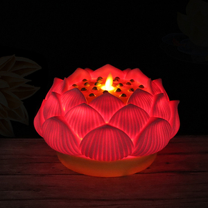 Lumière de <span class=keywords><strong>bougie</strong></span> sans flamme <span class=keywords><strong>LED</strong></span> danse réaliste pour Festival <span class=keywords><strong>bougie</strong></span> de fleur de Lotus à mèche mobile - Product Image 6