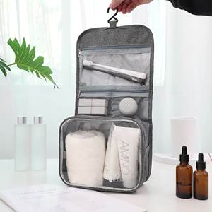 Bolsa de Maquillaje de Viaje con Cierre para el Día del Padre, Bolsa de Cosméticos Impermeable de PVC y Tela Oxford, Bolsa de Aseo Colgante con Gancho - Product Image 3