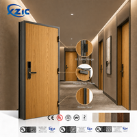 Golden Oak Timber Fire Door UL 10C 90 Min for Luxury Hotel Room with UL Listed Hinge Heavy Duty Closer Fire Rated Wooden Door
