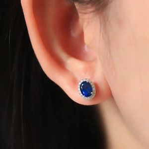 Pendientes de Oro Blanco Xinfly de 18K con Diamantes y Zafiro Azul Natural de 2.3ct, con Perla, para Regalo de Boda o Fiesta - Product Image 3