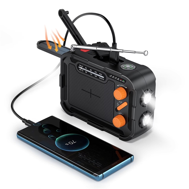 Emergency Hand Crank Radio Multifunctional Disaster Prevention Solar Charger 5000mAh Portable Power Bank
