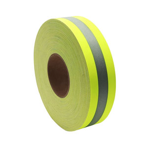 Ruban en tissu polyester réfléchissant haute visibilité WX <span class=keywords><strong>FR</strong></span>, rouleau de 5 cm, à coudre, <span class=keywords><strong>argent</strong></span>é, ignifuge - Product Image 1
