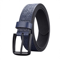 Ceinture en PU pour homme avec boucle à ardillon en alliage de zinc, motif gaufré, style business décontracté, largeur 3,5 cm, longueur 105-125 cm, marque LB, origine Wenzhou